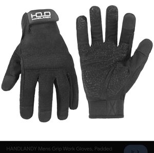 HANDLANDY Men's Black Grip Work Gloves